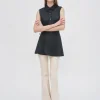 SLEEVELESS ASYMMETRIC APRON SHIRT - STRETCH COTTON