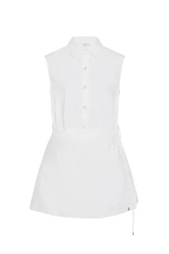 SLEEVELESS ASYMMETRIC APRON SHIRT - STRETCH COTTON