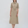 SS BELTED SHIRTDRESS - HOUNDSTOOTH PLAID