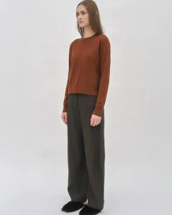 STRAIGHT TAPER TAB PANT - VISCOSE TWILL