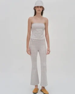 STRAPLESS BANDEAU - STRIPED WINDOWPANE
