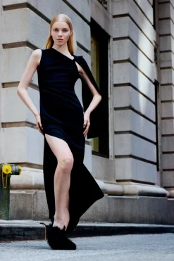 TWIST CAPE MAXI DRESS