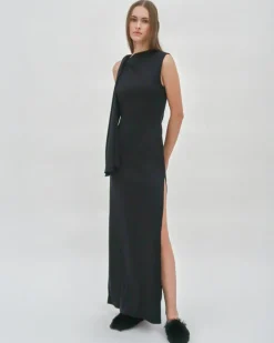 TWIST CAPE MAXI DRESS
