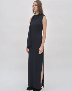 TWIST CAPE MAXI DRESS