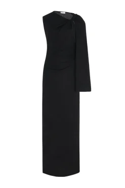 TWIST CAPE MAXI DRESS
