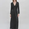 TWIST FRONT LONG SLEEVE GOWN