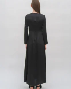 TWIST FRONT LONG SLEEVE GOWN