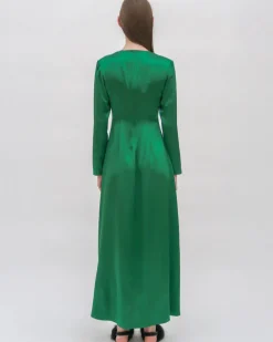TWIST FRONT LONG SLEEVE GOWN