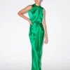 TWIST NECK TIE TOP - SILK SATIN