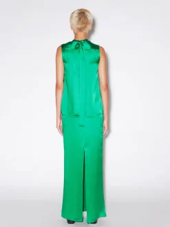 TWIST NECK TIE TOP - SILK SATIN