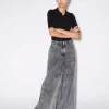 WIDE FLARE PANT - BLACK DENIM