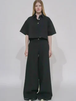WIDE FLARE PANT - BLACK DENIM