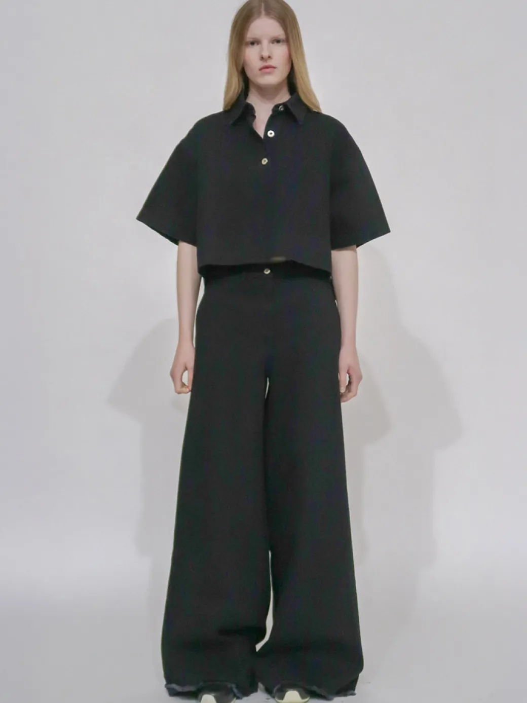 WIDE FLARE PANT - BLACK DENIM