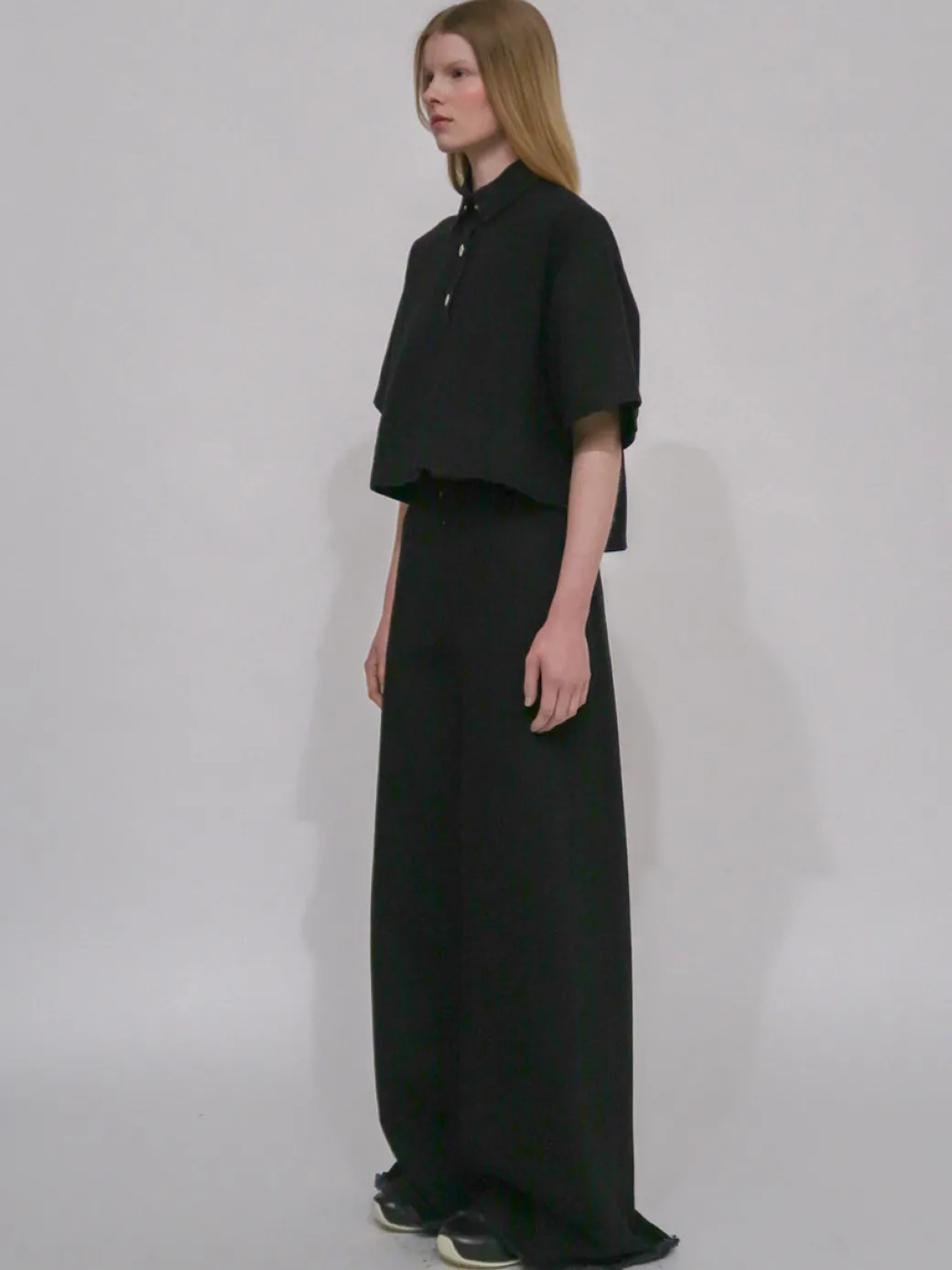 WIDE FLARE PANT - BLACK DENIM