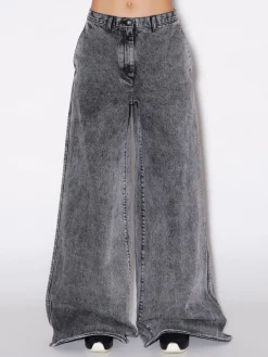 WIDE FLARE PANT - BLACK DENIM