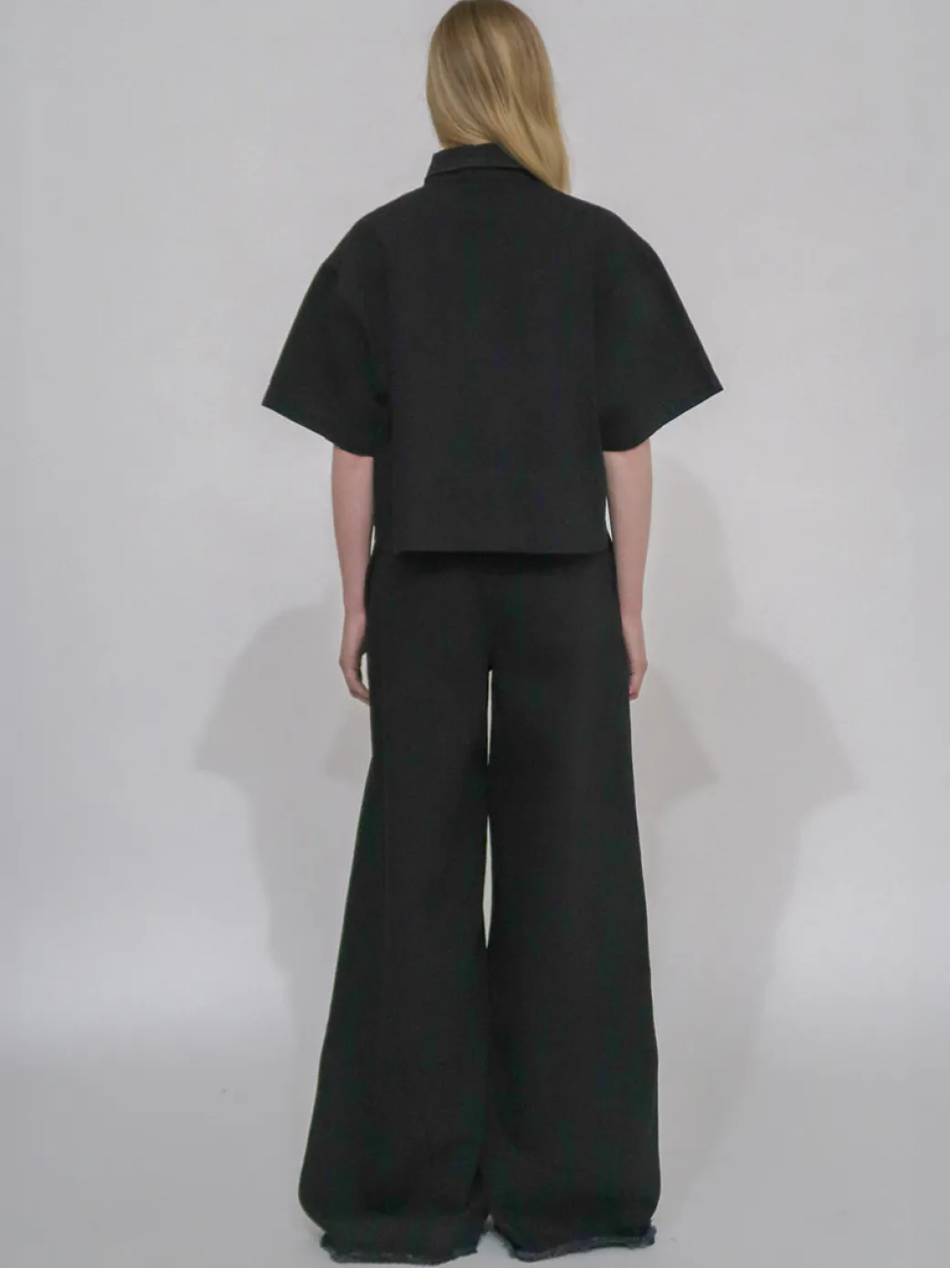 WIDE FLARE PANT - BLACK DENIM