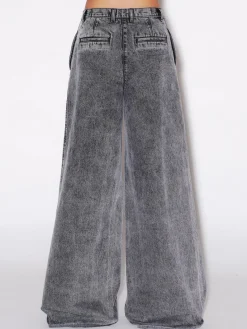 WIDE FLARE PANT - BLACK DENIM