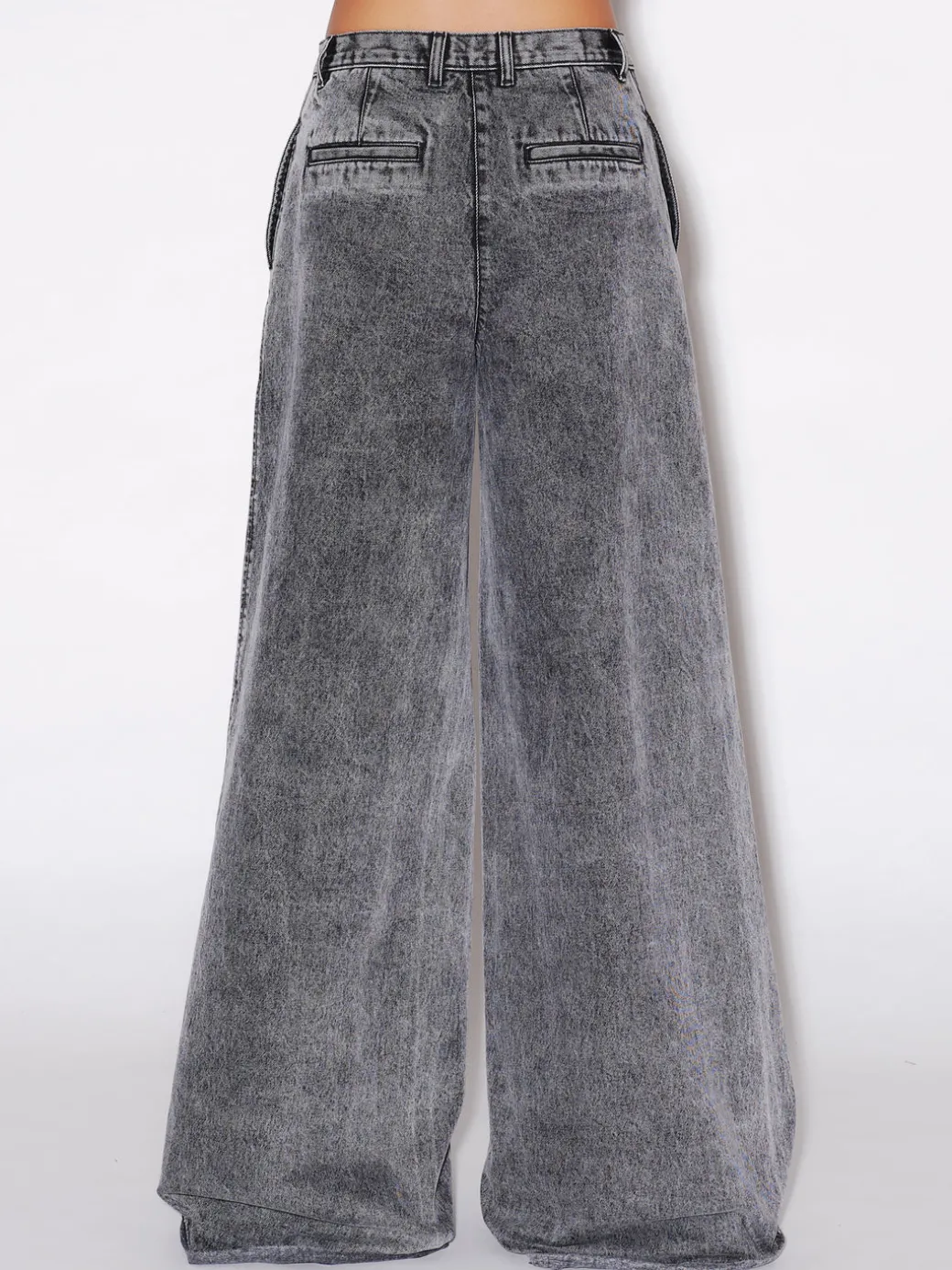 WIDE FLARE PANT - BLACK DENIM