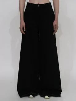 WIDE FLARE PANT - BLACK DENIM