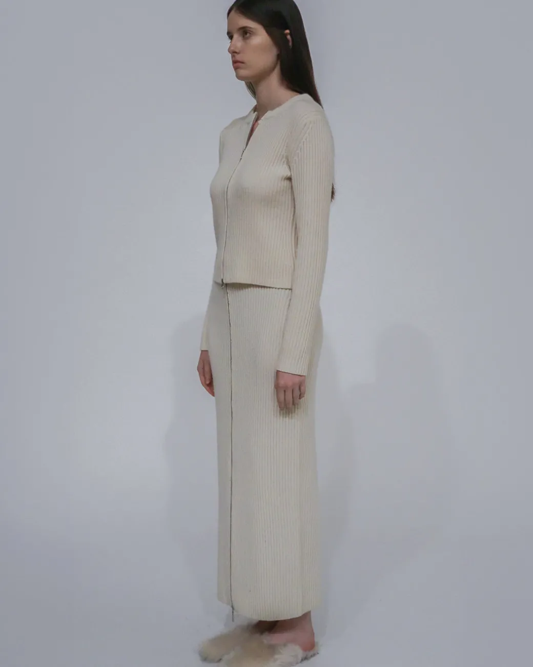 ZIP UP MAXI SKIRT