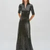 ZIP UP TURTLENECK GOWN