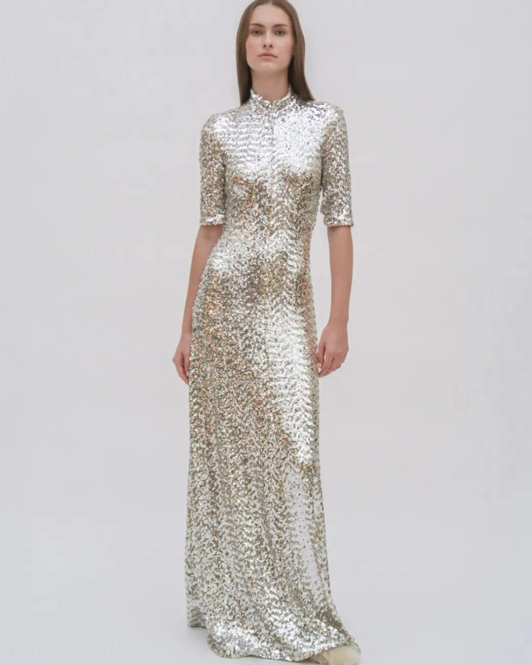 ZIP UP TURTLENECK GOWN