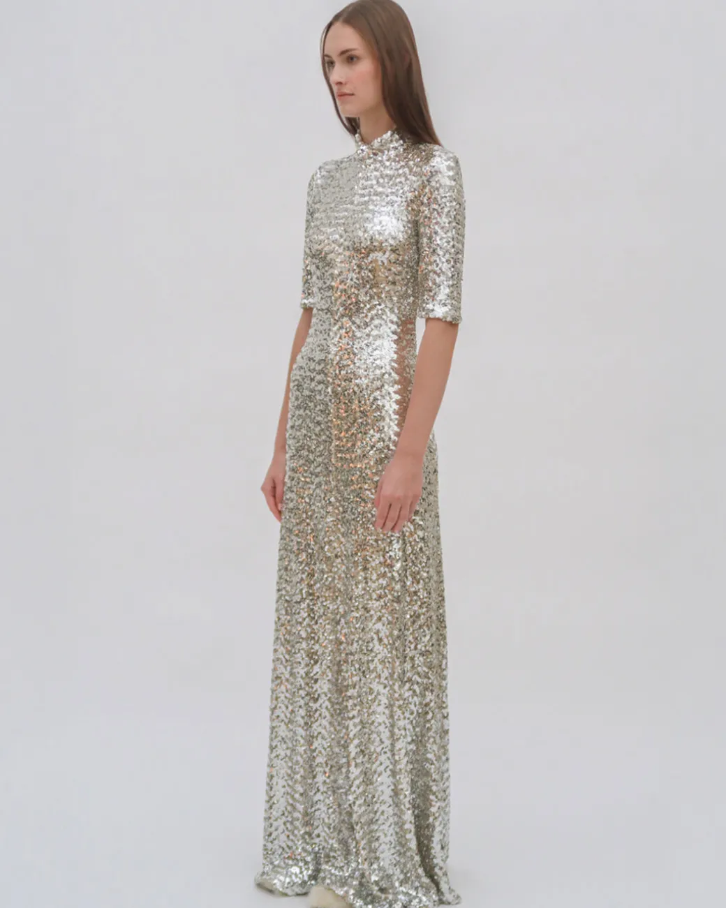ZIP UP TURTLENECK GOWN