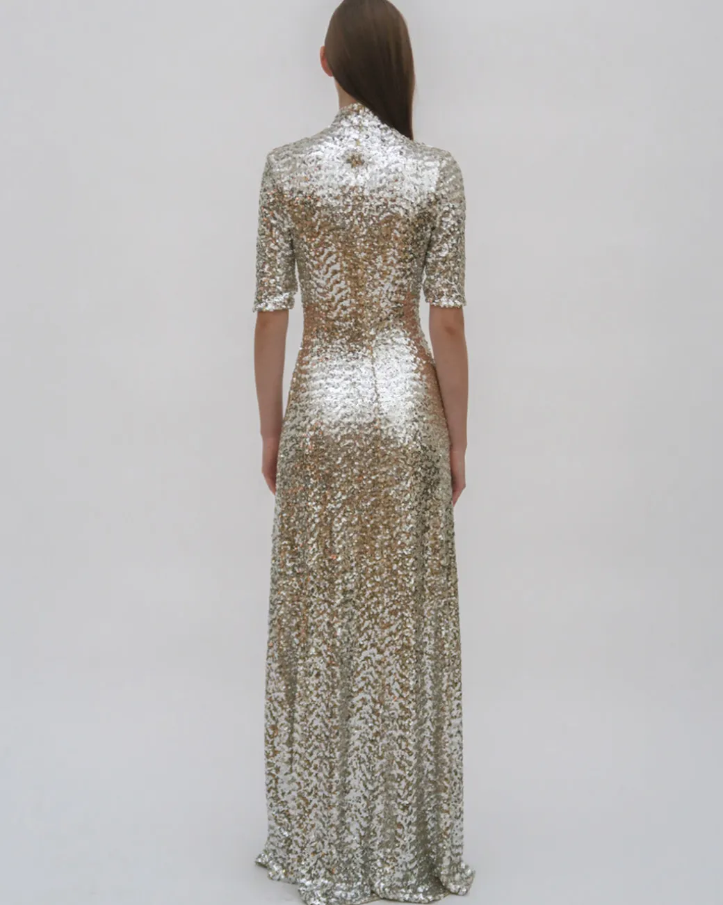 ZIP UP TURTLENECK GOWN