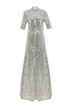 ZIP UP TURTLENECK GOWN